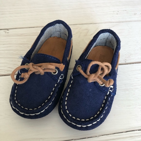 Zara Baby Navy Suede Slip On Loafers - Picture 3 of 7